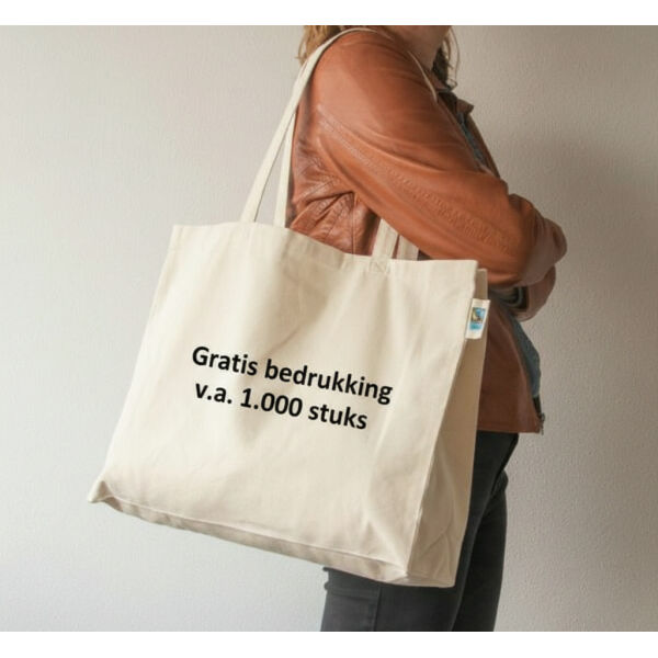 Fairtrade 310Gr/m2 OEKO-TEX® katoen shopper boodschappentas